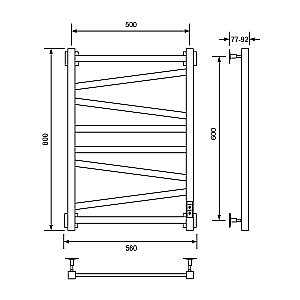 Полотенцесушитель электрический Veconi Barro-C B8050B-C черный купить в интернет-магазине сантехники Sanbest