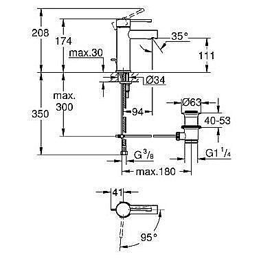 Смеситель для раковины Grohe Essence 23379001 купить в интернет-магазине сантехники Sanbest