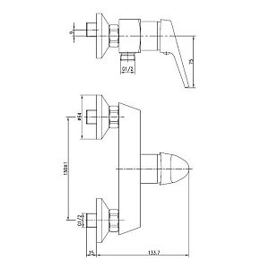 Смеситель для душа Aquanet Round Handle SD90707 купить в интернет-магазине сантехники Sanbest