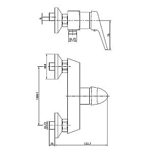 Смеситель для душа Aquanet Round Handle SD90707 купить в интернет-магазине сантехники Sanbest
