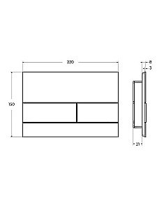 Кнопка для инсталляции Cezares LUX-GB-1-BORO белая глянцевая, брашированное золото купить в интернет-магазине сантехники Sanbest