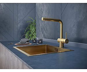 Смеситель для кухни Paulmark Dosse Do214418-LG светлое золото купить в интернет-магазине сантехники Sanbest