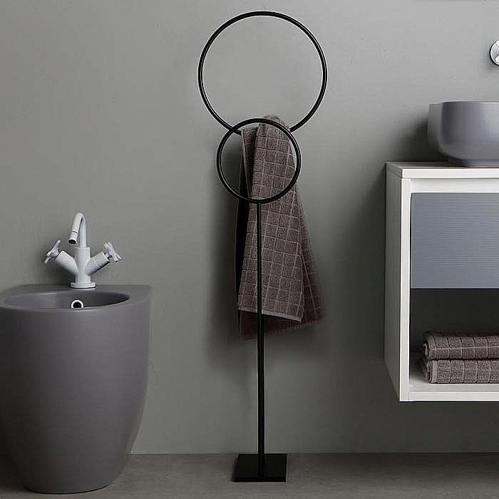 Полотенцедержатель-кольцо Bertocci Moon 110 Черный купить в интернет-магазине сантехники Sanbest