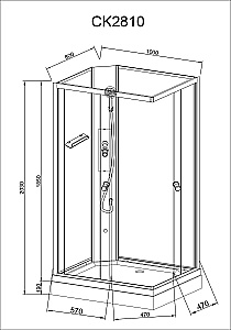 Душевая кабина AvaCan CK Серия CK2810N 100х80 без крыши купить в интернет-магазине Sanbest