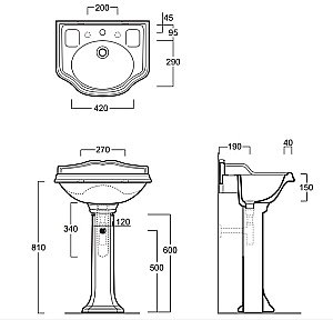 Раковина на пьедестале SIMAS Arcade AR814 59  с 1 отверстием под смеситель купить в интернет-магазине Sanbest