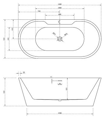 Акриловая ванна ABBER AB9299-1.5 150x80