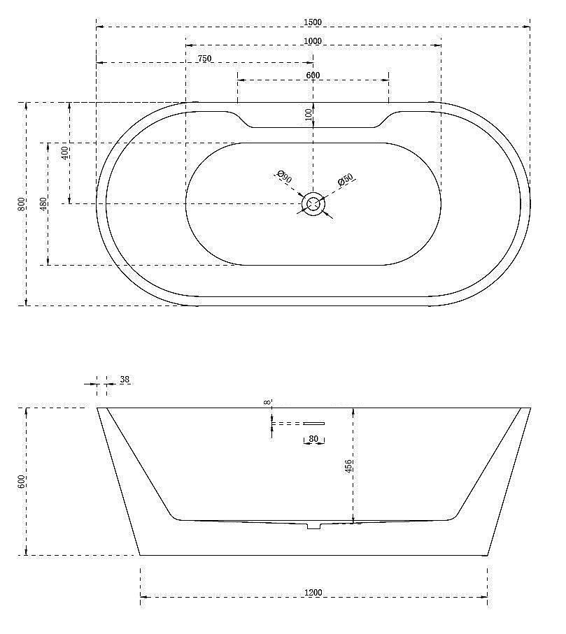 Акриловая ванна ABBER AB9299-1.5 150x80 купить в интернет-магазине Sanbest