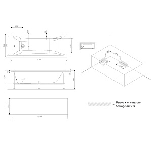 Ванна акриловая AM.PM Gem W93A-170-075W-A 170x75 купить в интернет-магазине Sanbest