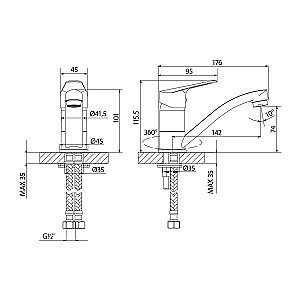 Смеситель для раковины Lemark Partner LM6507C хром купить в интернет-магазине сантехники Sanbest