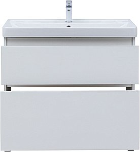 Тумба с раковиной Aquanet Вега 90 344124+323883 белая глянцевая для ванной в интернет-магазине Sanbest