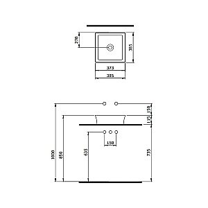 Раковина Berges Ego SL 38,5 181010 белая купить в интернет-магазине Sanbest