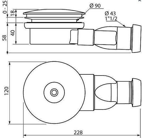 Слив для акриловых поддонов Good Door КО00588 85 купить в интернет-магазине сантехники Sanbest