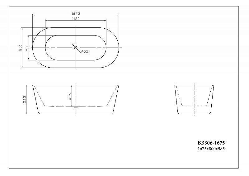 Акриловая ванна BelBagno BB306 167х80 купить в интернет-магазине Sanbest