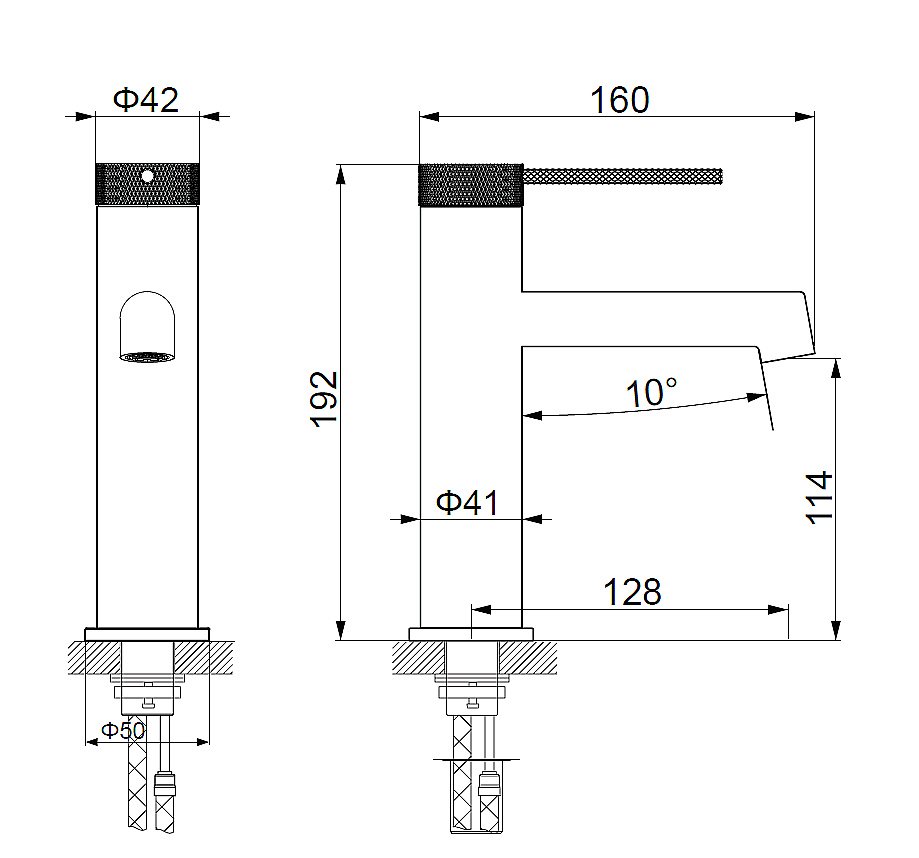 Смеситель для раковины Vincea Rim VBF-2RM1MB черный матовый купить в интернет-магазине сантехники Sanbest