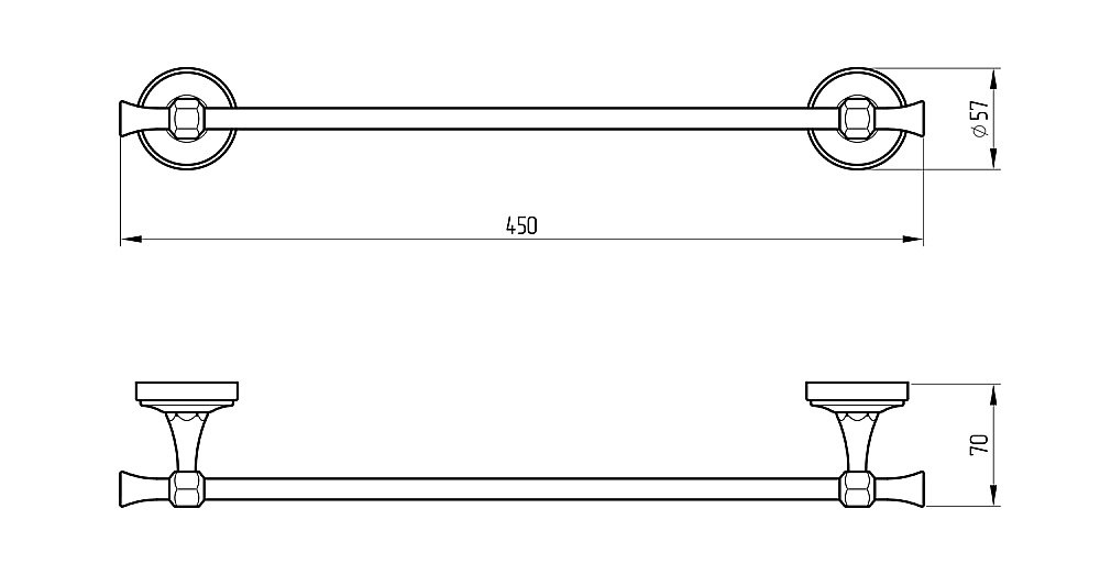 Полотенцедержатель Migliore Fortuna 27658 хром купить в интернет-магазине сантехники Sanbest