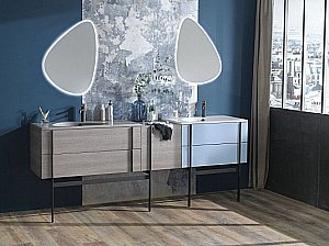 Тумба с раковиной Jacob Delafon NOUVELLE VAGUE EB3035 120 фактурный дуб/раковина серая для ванной в интернет-магазине Sanbest