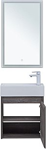 Тумба с раковиной Aquanet Nova Lite 50 с зеркалом, дуб рошелье для ванной в интернет-магазине Sanbest