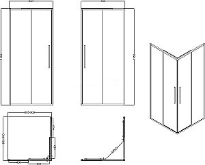 Душевой уголок Esbano SURF ESOGS90KVB 90х90 стекло прозрачное/профиль черный матовый купить в интернет-магазине Sanbest
