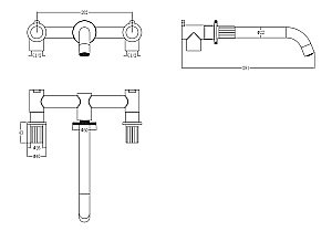 Смеситель для раковины Boheme ELEGANTE 152-2-G-EL золото купить в интернет-магазине сантехники Sanbest