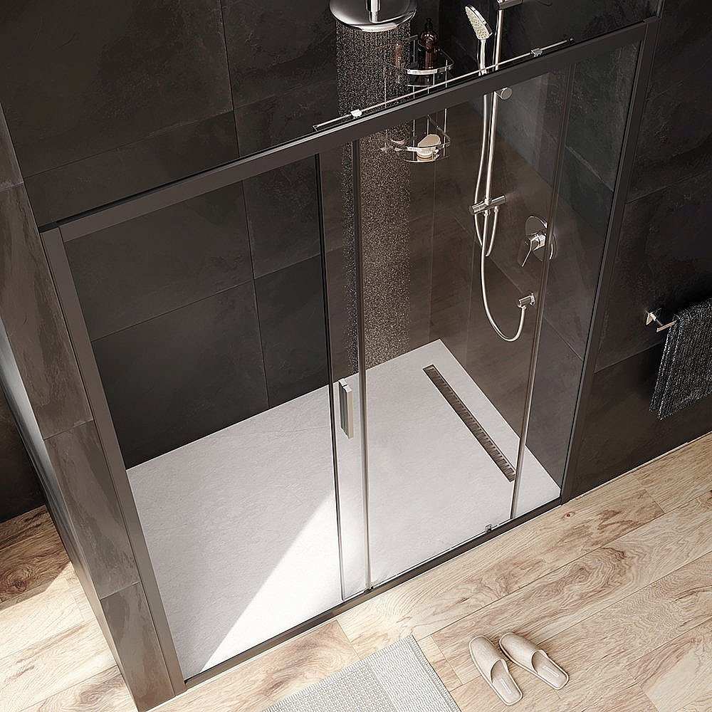 Душевая дверь AM.PM GEM W90G 150 прозрачная/черный купить в интернет-магазине Sanbest