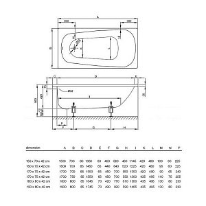 Ванна Bette Form 2945-000 AD PLUS 170x70 Белый купить в интернет-магазине Sanbest