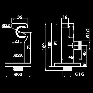 Подключение для шланга Elghansa Unit WS-6K-White белый купить в интернет-магазине сантехники Sanbest