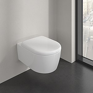 Унитаз подвесной Villeroy&Boch Skyla 5656CL01 альпийский белый, с крышкой микролифт, безободковый, слив-торнадо купить в интернет-магазине Sanbest