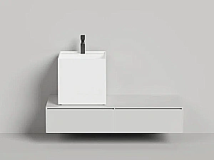 Раковина накладная Salini ARMONIA SQUARE TOP 03 S-Sense 130513TG 45 без отверстия под смеситель, белая купить в интернет-магазине Sanbest