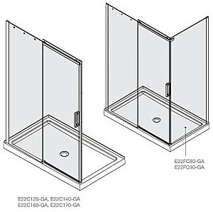 Душевой уголок Jacob Delafon CONTRA E22C120-GA/E22FC90-GA 120х90 стекло прозрачное/профиль хром купить в интернет-магазине Sanbest