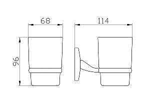 Стакан для зубных щеток с держателем WONZON & WOGHAND PORTO, Хром (WW-1101) купить в интернет-магазине сантехники Sanbest