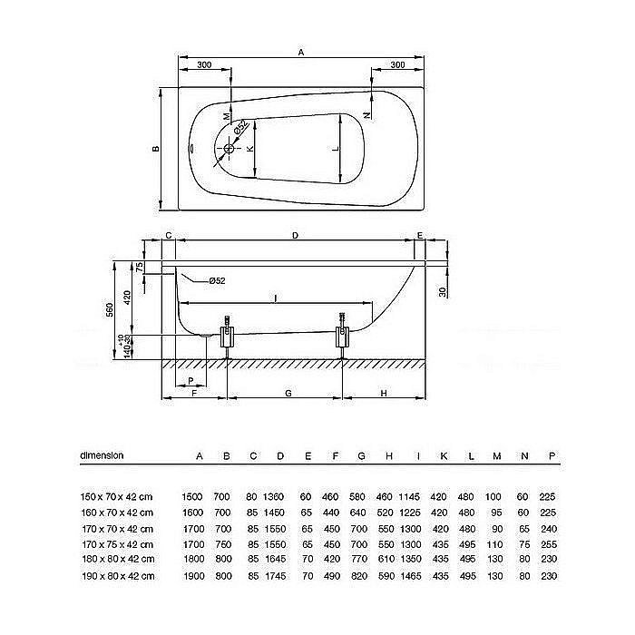 Ванна Bette Form 2945-000 AD PLUS 170x70 Белый купить в интернет-магазине Sanbest