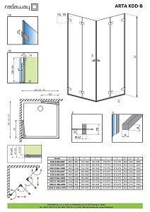 Душевой уголок Radaway Arta KDD B 90x80 купить в интернет-магазине Sanbest