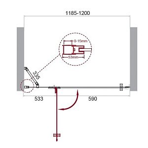 Душевая дверь BelBagno KRAFT B-12 120 прозрачная/хром купить в интернет-магазине Sanbest