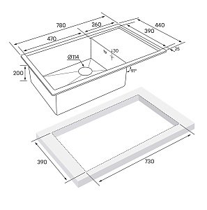 Мойка кухонная Paulmark WING PM217844-BG брашированное золото купить в интернет-магазине сантехники Sanbest