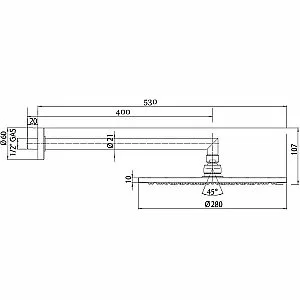 Верхний душ Bossini Cosmo H70596I.073 черный купить в интернет-магазине сантехники Sanbest