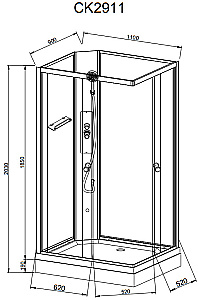 Душевая кабина AvaCan CK Серия CK2911N 110х90 без крыши купить в интернет-магазине Sanbest