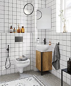 Тумба с раковиной Aqwella Porto 45 POR0104 дуб балтийский для ванной в интернет-магазине Sanbest