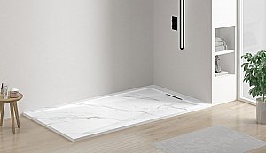 Душевой поддон Esbano ESP-LM128CB белый мрамор купить в интернет-магазине Sanbest