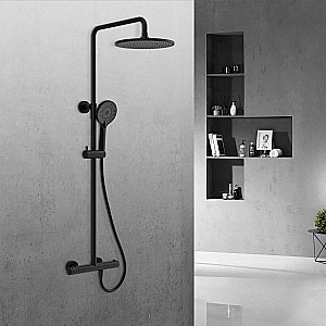 Душевая система Vincea Esse VSFS-1E0TMB черная матовая купить в интернет-магазине сантехники Sanbest