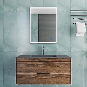 Тумба с раковиной Vincea Chiara 2D 100 VMC-2C2100CO/VCB-13100G тёмный дуб/раковина серая для ванной в интернет-магазине Sanbest