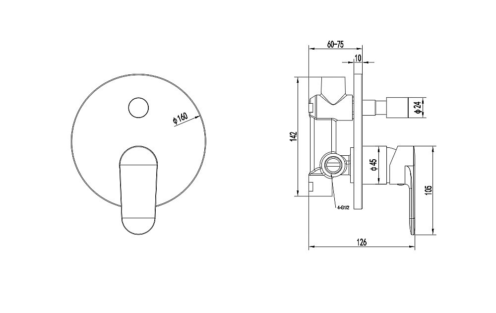 Cмеситель для ванны Aquatek Ника AQ1846CR хром купить в интернет-магазине сантехники Sanbest