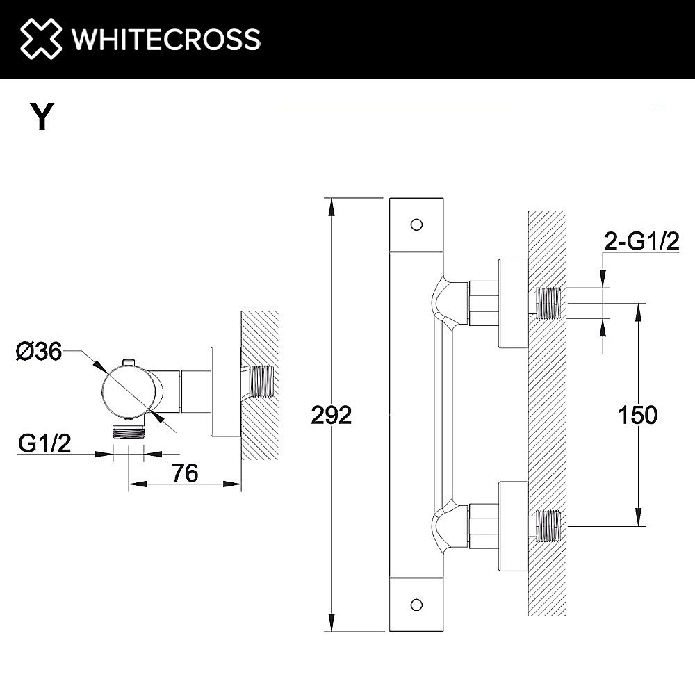 Смеситель для душа WhiteCross Y Y1246BL черный матовый купить в интернет-магазине сантехники Sanbest