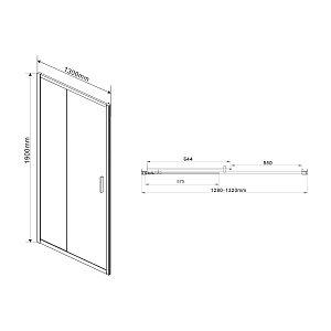 Душевая дверь Vincea Garda VDS-1G130CLGM 130 профиль вороненая сталь/стекло прозрачное купить в интернет-магазине Sanbest