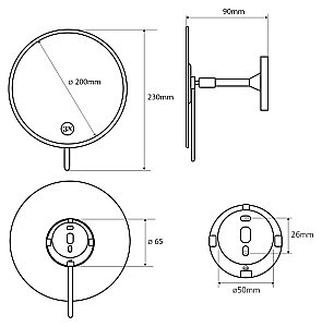 Зеркало косметическое Bemeta 112201332 хром купить в интернет-магазине сантехники Sanbest