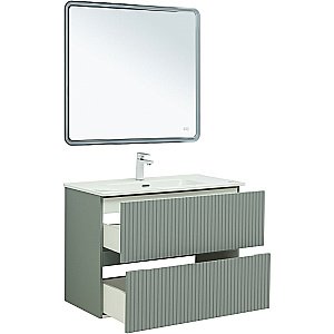 Тумба с раковиной Aquanet Джейн 90 313319 мисти грин для ванной в интернет-магазине Sanbest