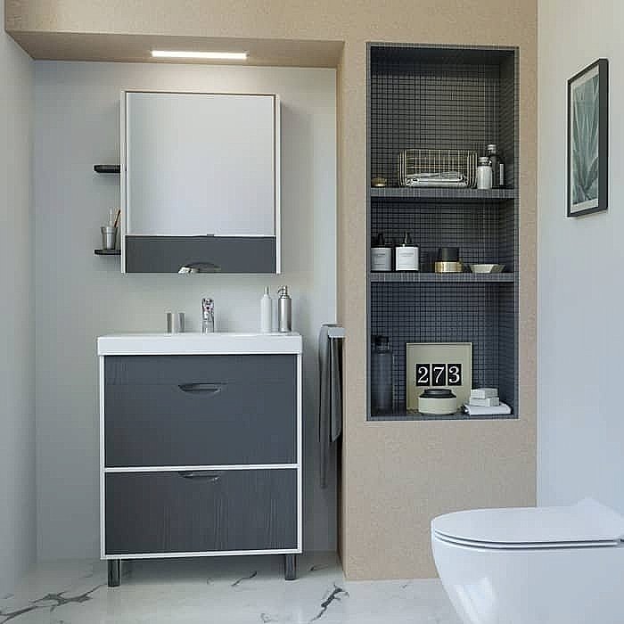 Зеркальный шкаф Mixline Байкал 539811 70 купить в интернет-магазине сантехники Sanbest