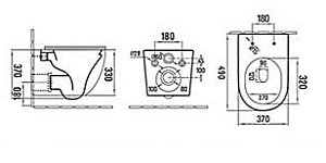 Унитаз подвесной CeramaLux TR2197MH светло-серый матовый, безободковый, с крышкой микролифт, слив торнадо купить в интернет-магазине Sanbest