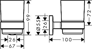 Стакан Hansgrohe Logis UA 41718000 хром купить в интернет-магазине сантехники Sanbest