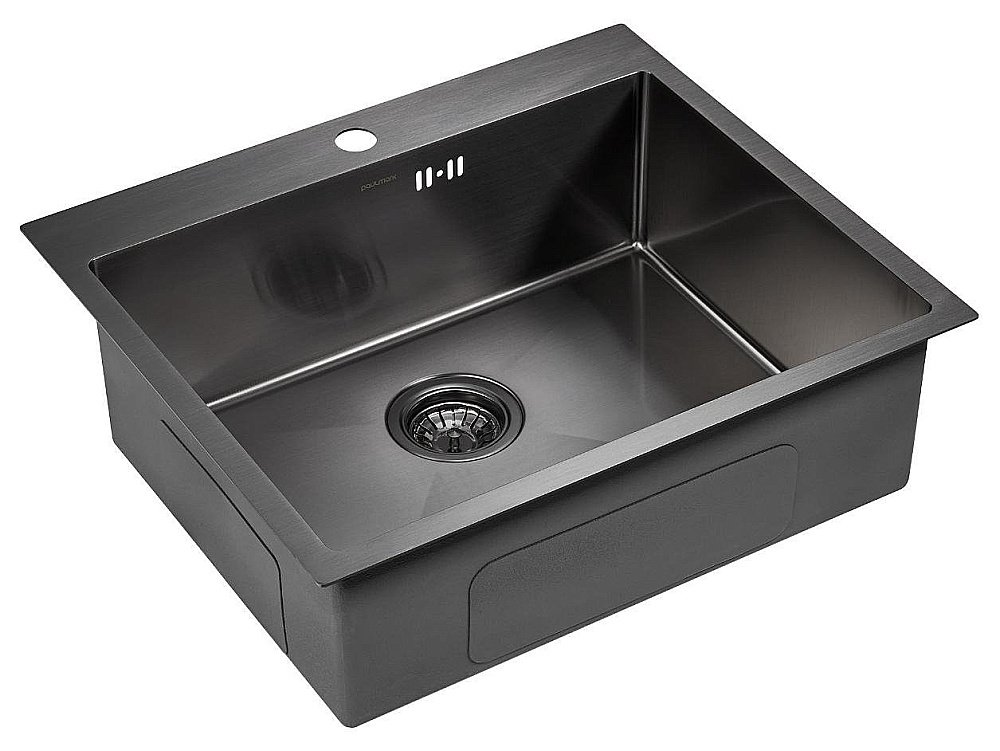 Мойка кухонная Paulmark BRIM PM215951-GM вороненая сталь купить в интернет-магазине сантехники Sanbest