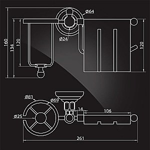 Держатель туалетной бумаги и освежителя воздуха Elghansa PRAKTIC Chrome Accessories PRK-360 купить в интернет-магазине сантехники Sanbest
